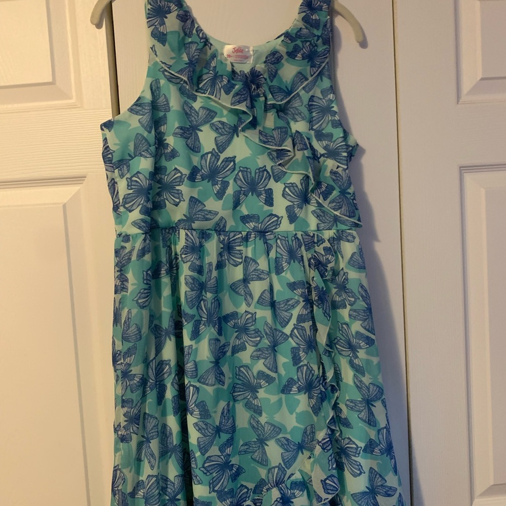 Kids Justice Teal and Blue Butterfly Dress